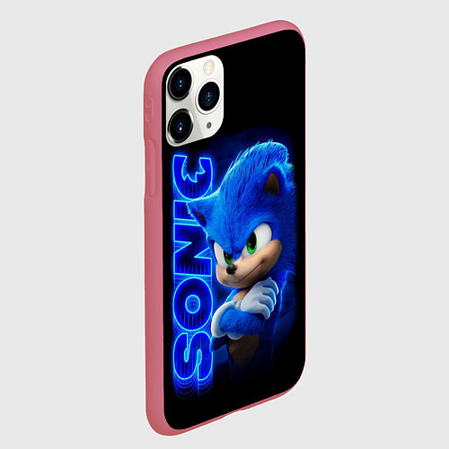 Чехол iPhone 11 Pro матовый SONIC / 3D-Малиновый – фото 2