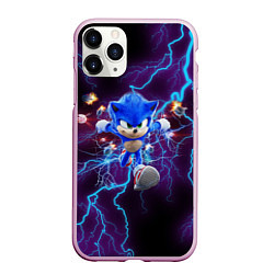 Чехол iPhone 11 Pro матовый SONIC, цвет: 3D-розовый