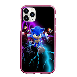Чехол iPhone 11 Pro матовый SONIC, цвет: 3D-малиновый