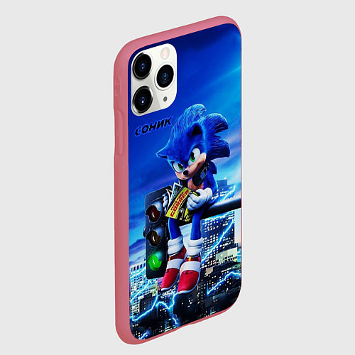 Чехол iPhone 11 Pro матовый SONIC / 3D-Малиновый – фото 2