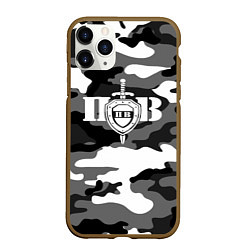 Чехол iPhone 11 Pro матовый Пограничные Войска, цвет: 3D-коричневый