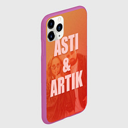 Чехол iPhone 11 Pro матовый Artik & Asti, цвет: 3D-фиолетовый — фото 2
