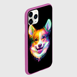 Чехол iPhone 11 Pro матовый Корги, цвет: 3D-фиолетовый — фото 2