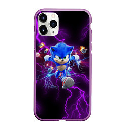 Чехол iPhone 11 Pro матовый SONIC, цвет: 3D-фиолетовый