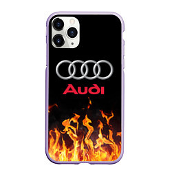 Чехол iPhone 11 Pro матовый AUDI, цвет: 3D-светло-сиреневый