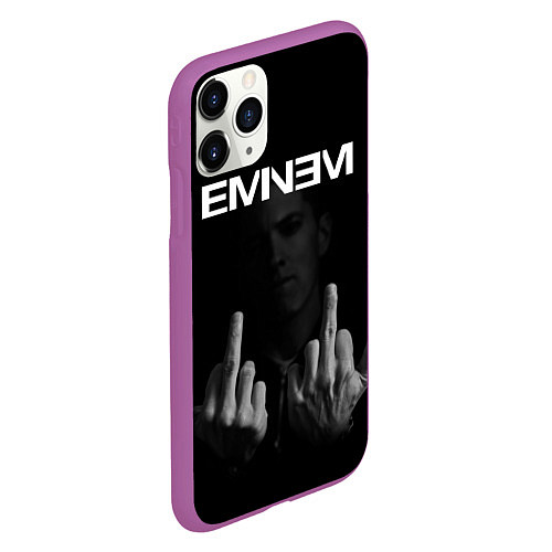 Чехол iPhone 11 Pro матовый EMINEM / 3D-Фиолетовый – фото 2