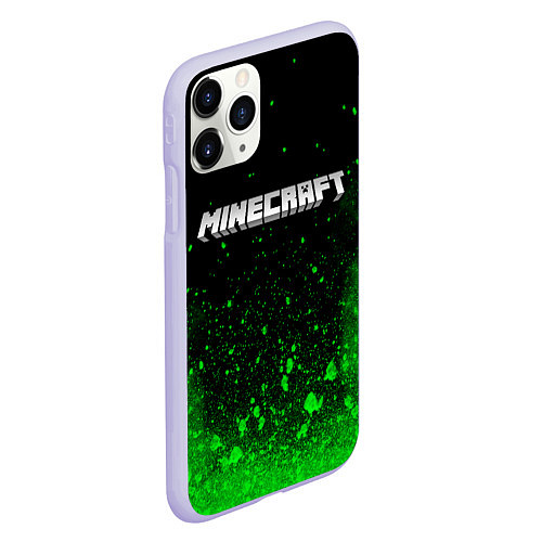 Чехол iPhone 11 Pro матовый MINECRAFT / 3D-Светло-сиреневый – фото 2