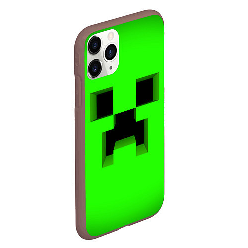 Чехол iPhone 11 Pro матовый MINECRAFT / 3D-Коричневый – фото 2