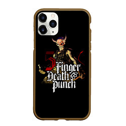 Чехол iPhone 11 Pro матовый Five Finger Death Punch, цвет: 3D-коричневый