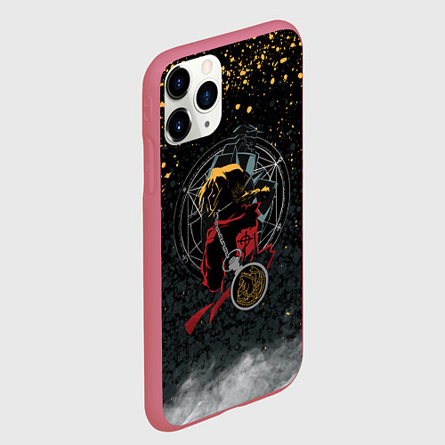 Чехол iPhone 11 Pro матовый Стальной алхимик / 3D-Малиновый – фото 2