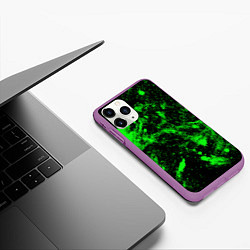 Чехол iPhone 11 Pro матовый Зелёная краска, цвет: 3D-фиолетовый — фото 2