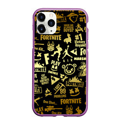 Чехол iPhone 11 Pro матовый FORTNITE, цвет: 3D-фиолетовый