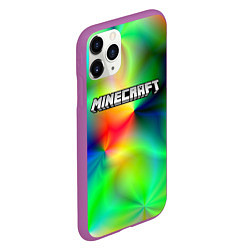 Чехол iPhone 11 Pro матовый MINECRAFT, цвет: 3D-фиолетовый — фото 2