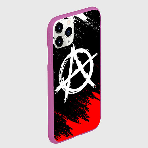 Чехол iPhone 11 Pro матовый АНАРХИЯ / 3D-Фиолетовый – фото 2