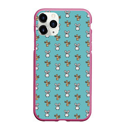 Чехол iPhone 11 Pro матовый Koala bambuk, цвет: 3D-малиновый