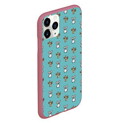 Чехол iPhone 11 Pro матовый Koala bambuk, цвет: 3D-малиновый — фото 2