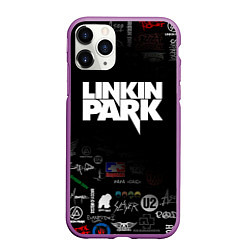 Чехол iPhone 11 Pro матовый LINKIN PARK, цвет: 3D-фиолетовый