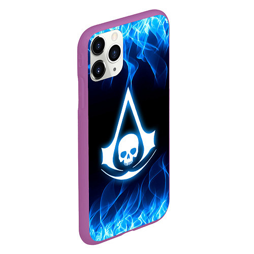 Чехол iPhone 11 Pro матовый Assassin??s Creed / 3D-Фиолетовый – фото 2