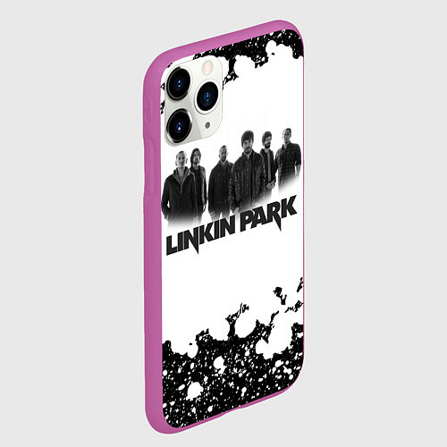 Чехол iPhone 11 Pro матовый LINKIN PARKспина / 3D-Фиолетовый – фото 2