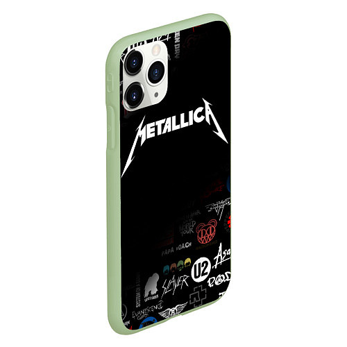 Чехол iPhone 11 Pro матовый Metallica / 3D-Салатовый – фото 2