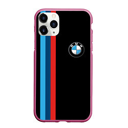Чехол iPhone 11 Pro матовый BMW, цвет: 3D-малиновый