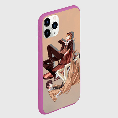 Чехол iPhone 11 Pro матовый Дазай и Чуя / 3D-Фиолетовый – фото 2