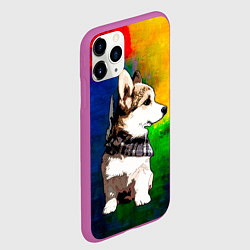 Чехол iPhone 11 Pro матовый Корги, цвет: 3D-фиолетовый — фото 2