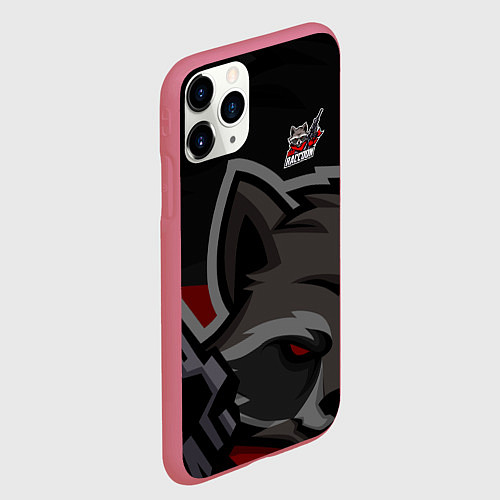 Чехол iPhone 11 Pro матовый Форма Bad Raccoon / 3D-Малиновый – фото 2