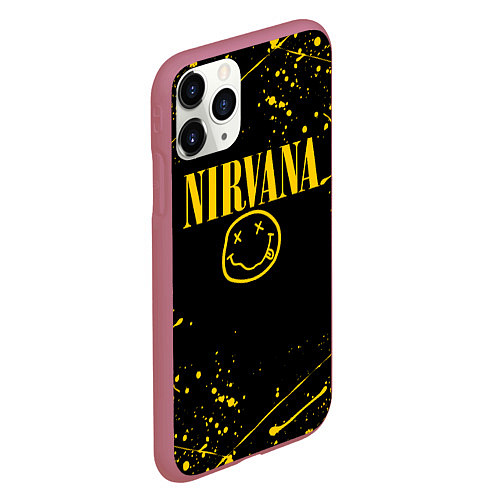 Чехол iPhone 11 Pro матовый NIRVANA / 3D-Малиновый – фото 2