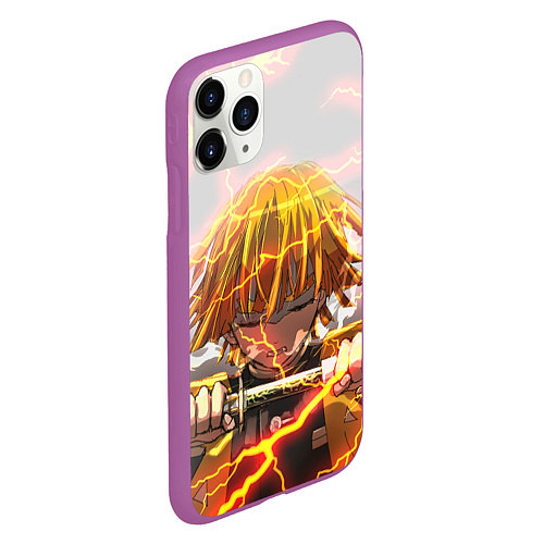 Чехол iPhone 11 Pro матовый KIMETSU NO YAIBA / 3D-Фиолетовый – фото 2