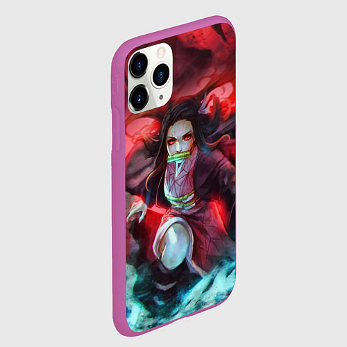 Чехол iPhone 11 Pro матовый KIMETSU NO YAIBA / 3D-Фиолетовый – фото 2