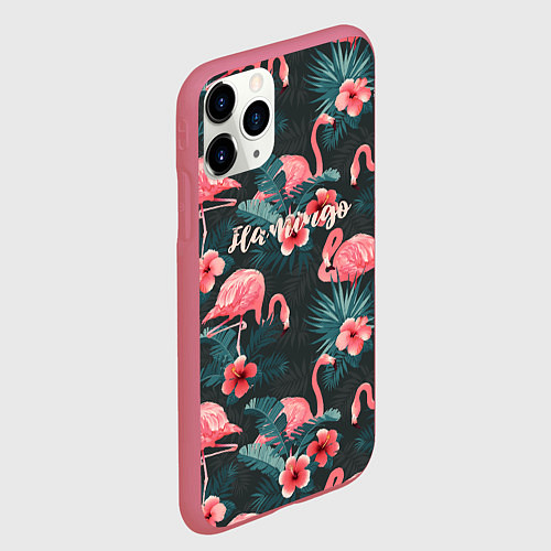 Чехол iPhone 11 Pro матовый Flamingo / 3D-Малиновый – фото 2