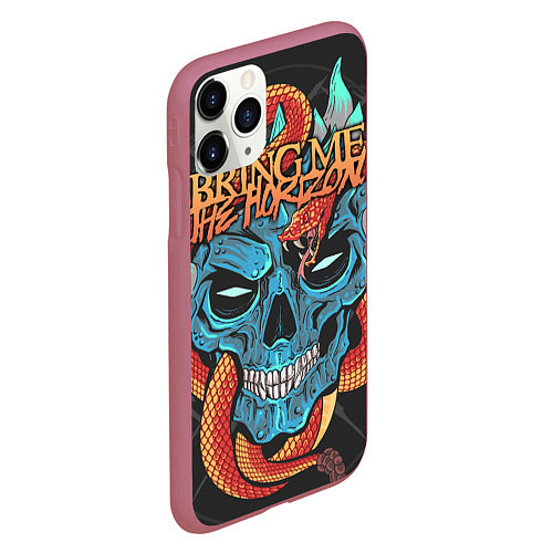 Чехол iPhone 11 Pro матовый Bring Me the Horizon / 3D-Малиновый – фото 2