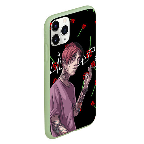 Чехол iPhone 11 Pro матовый LIL PEEP / 3D-Салатовый – фото 2