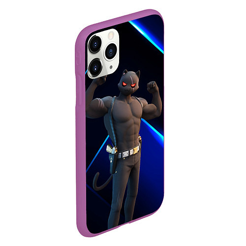 Чехол iPhone 11 Pro матовый Fortnite Meowscles Shadow / 3D-Фиолетовый – фото 2