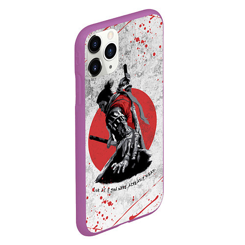 Чехол iPhone 11 Pro матовый SEKIRO SHADOW DIE TWICE / 3D-Фиолетовый – фото 2