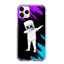 Чехол iPhone 11 Pro матовый Marshmello, цвет: 3D-светло-сиреневый