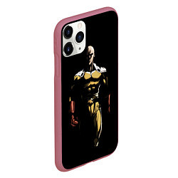 Чехол iPhone 11 Pro матовый One punch man Ванпанчмен, цвет: 3D-малиновый — фото 2