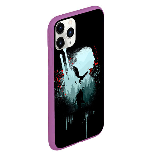 Чехол iPhone 11 Pro матовый ВЕДЬМАК / 3D-Фиолетовый – фото 2