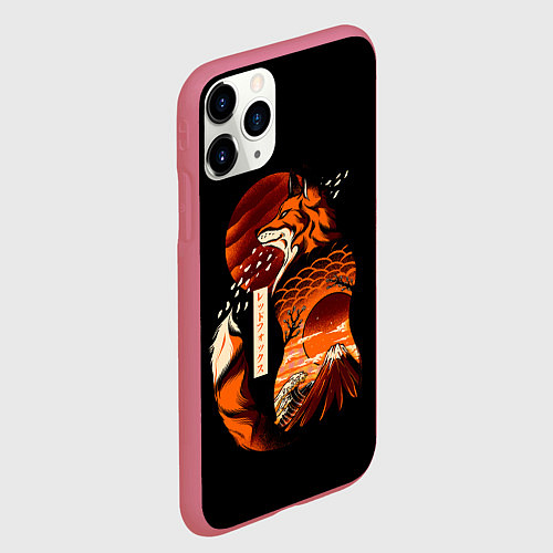 Чехол iPhone 11 Pro матовый JAPAN FOX / 3D-Малиновый – фото 2