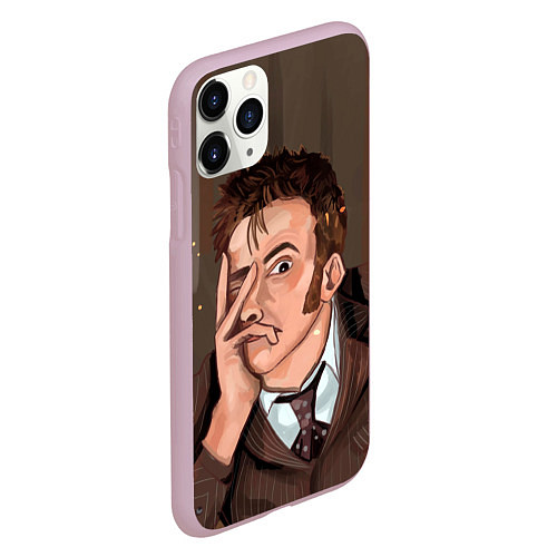 Чехол iPhone 11 Pro матовый 10TH DOCTOR WHO / 3D-Розовый – фото 2