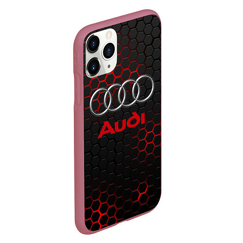 Чехол iPhone 11 Pro матовый AUDI / 3D-Малиновый – фото 2