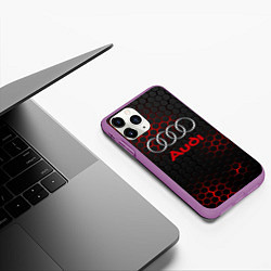 Чехол iPhone 11 Pro матовый AUDI, цвет: 3D-фиолетовый — фото 2