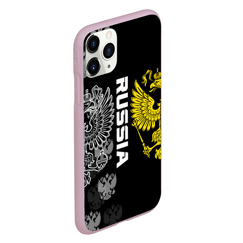 Чехол iPhone 11 Pro матовый Россия / 3D-Розовый – фото 2