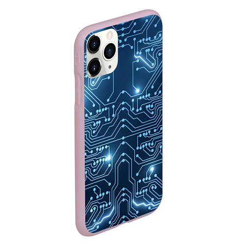 Чехол iPhone 11 Pro матовый Системная плата / 3D-Розовый – фото 2