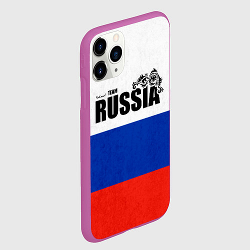 Чехол iPhone 11 Pro матовый Russia / 3D-Фиолетовый – фото 2