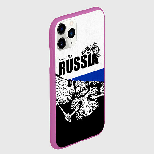 Чехол iPhone 11 Pro матовый Russia / 3D-Фиолетовый – фото 2