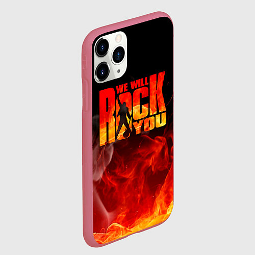 Чехол iPhone 11 Pro матовый Queen - We Will Rock You / 3D-Малиновый – фото 2