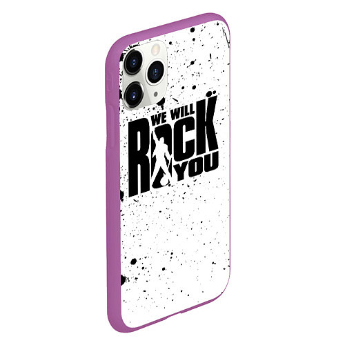 Чехол iPhone 11 Pro матовый Queen - We Will Rock You / 3D-Фиолетовый – фото 2