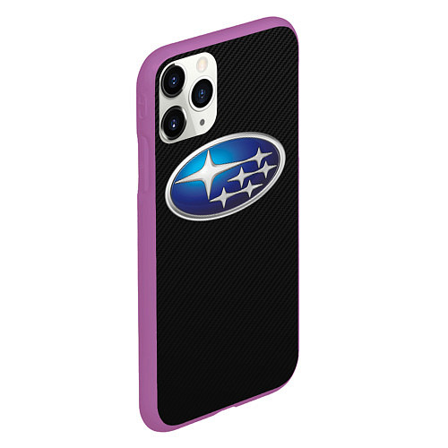 Чехол iPhone 11 Pro матовый SUBARU / 3D-Фиолетовый – фото 2